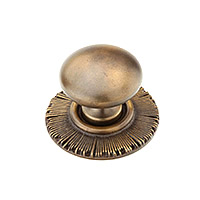 Schaub Sunburst 1 1/4 inch Round Knob with Backplate in Estate Dover
