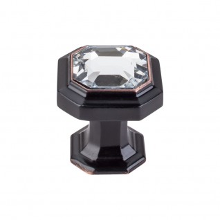 Top Knobs TK390TB Chareau Crystal Emerald Knob 1 1/8 Inch Tuscan Bronze