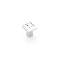 Schaub Menlo Park Square Knob 1 1/4 inch dia Polished Chrome
