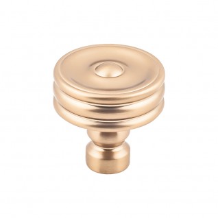 Top Knobs TK881HB Brixton 1 1/4 inch Ridged Knob Honey Bronze
