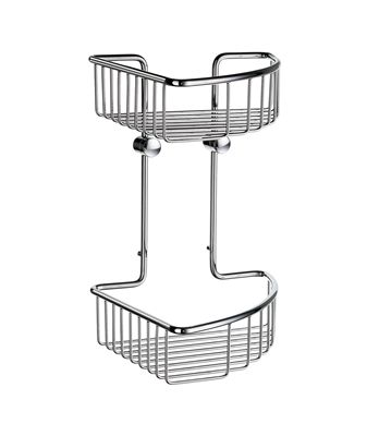 Smedbo Sideline Collection Basic Two Level 8 1/4 Inch Corner Soap Basket - Polished Chrome