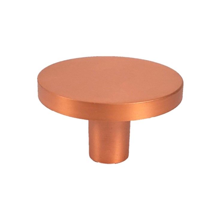 Century Mid Century Modern Classic Round Knob in Brushed Copper 1 5/8 Inch