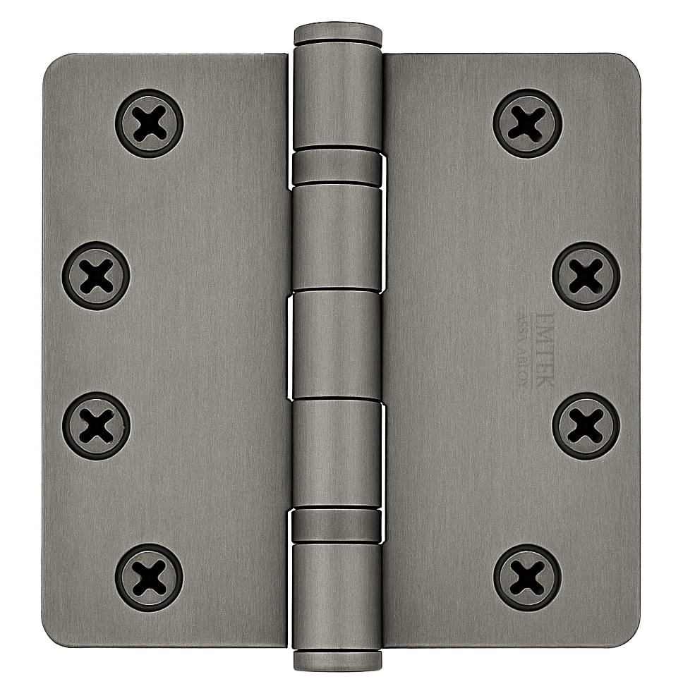 Emtek 4 Inch Steel Ball Bearing Door Hinges with 1/4 Inch Round Corners (pair)