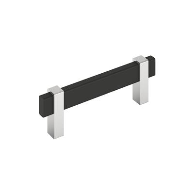 Amerock Mulino 3-3/4 Inch cc Cabinet Pull Matte Black/Polished Chrome
