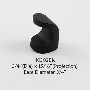 Residential Essentials 10304 Cabinet Knob in Black