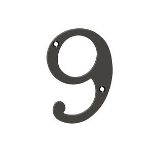 4 Inch Numbers, Solid Brass Number 9