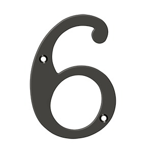 Deltana 6 Inch Number, Solid Brass, Oil Rubbed Bronze