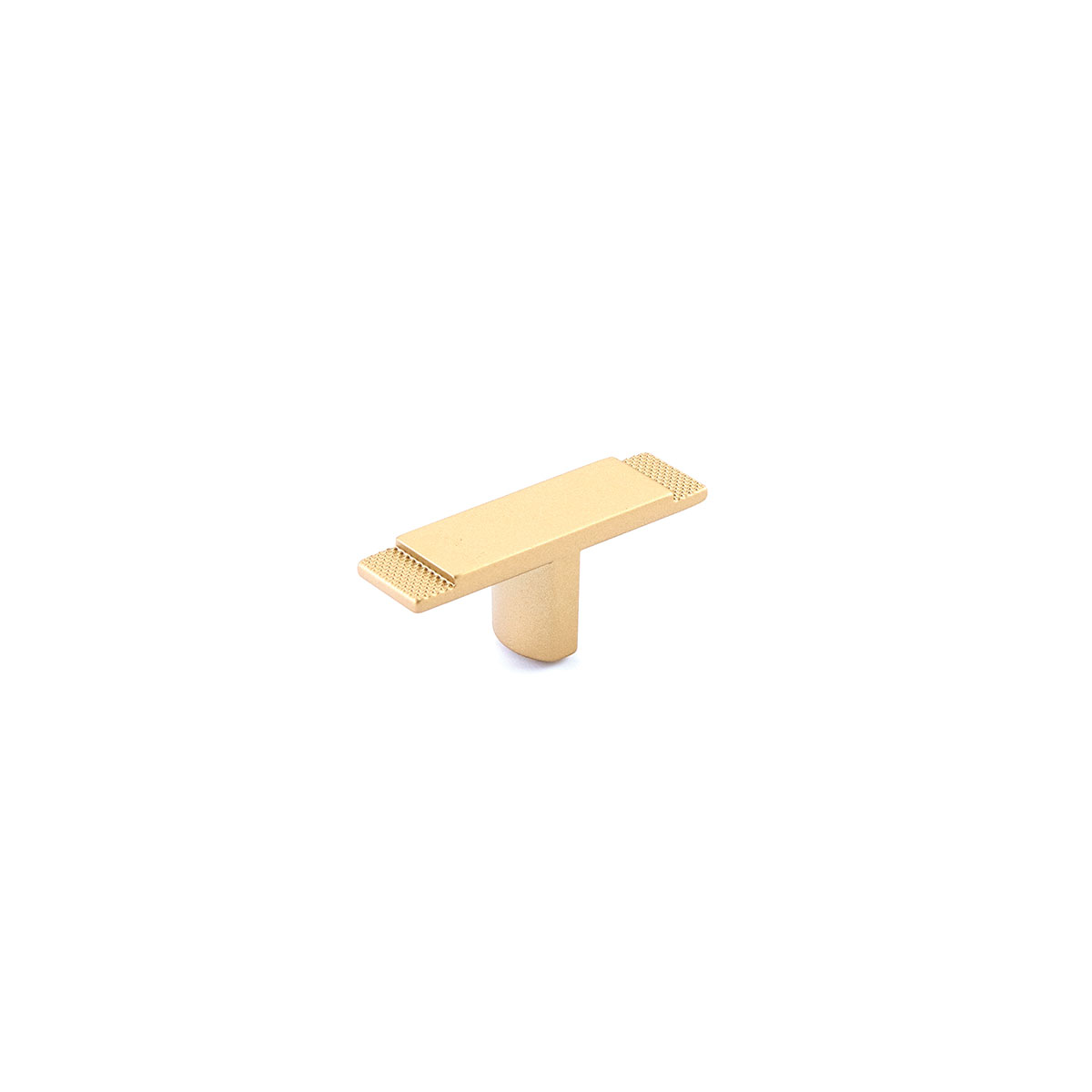 Schaub Quadrato, 2-3/8 Inch x 5/8 Inch Signature Satin Brass Wide T-Knob