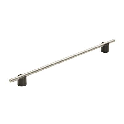 Amerock Transcendent 12-5/8 Inch cc Cabinet Pull Matte Black/Polished Nickel