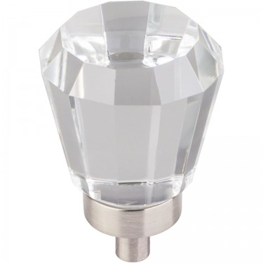Hardware Resources Harlow 1 Inch Glass Tapered Cabinet Knob - Satin Nickel