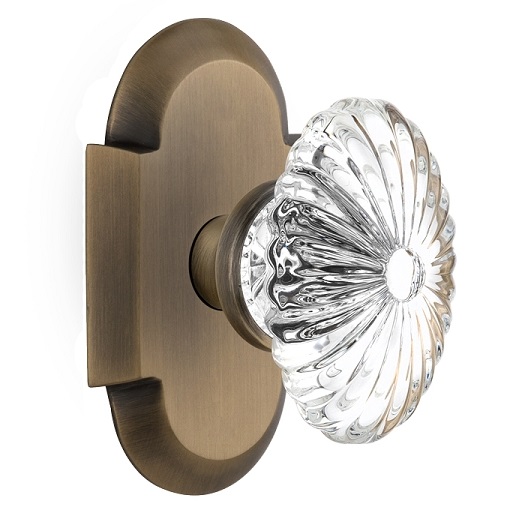 Nostalgic Warehouse Cottage Plate with Oval Fluted Crystal Knob