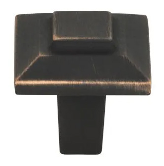 Atlas Homewares Trocadero Small Square Knob 1 Inch Venetian Bronze