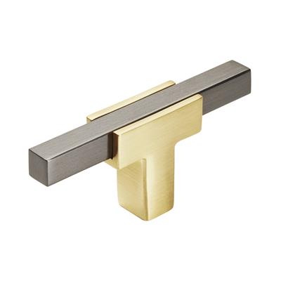 Amerock Urbanite 2-3/4 Inch Cabinet Knob Brushed Gold/Black Chrome
