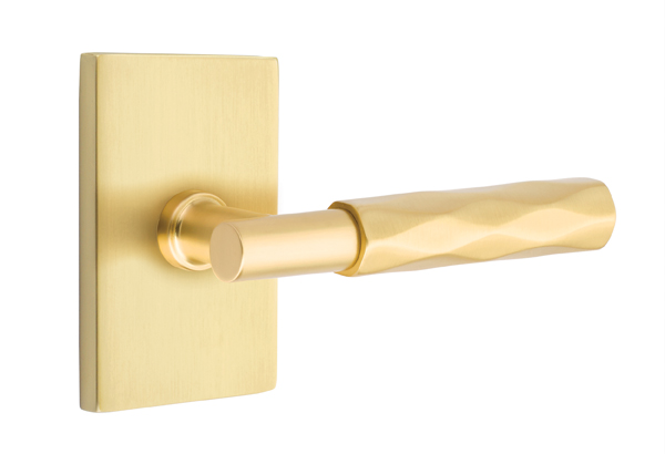 Emtek Tribeca T-Bar Style Door Lever with Rectangular Rosette