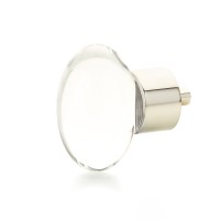 Schaub City Lights 1 3/4 inch Oval Glass Knob in Polished Nickel