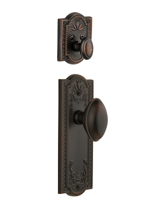 Grandeur Parthenon Handleset with Eden Prairie Knob - (Interior Half Only, with Deadbolt)