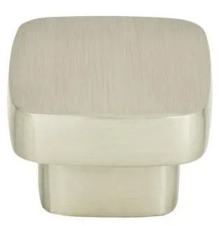 Atlas Homewares Chunky Square Knob Medium 1 7/16 Inch Brushed Nickel
