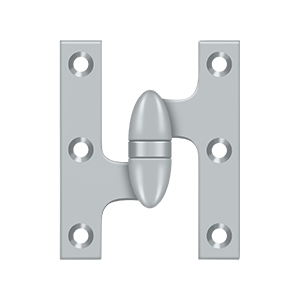 Deltana 3 Inch x 2 1/2 Inch Left Hand, Olive Knuckle Hinge, Brushed Chrome