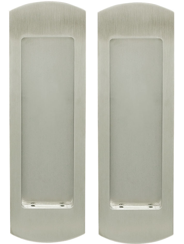 Inox Pocket Door Dummy Pair, FH29 Arc Flush Pull