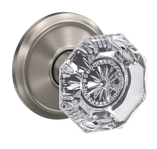 Schlage Custom Alexandria Glass Knob with Alden Trim