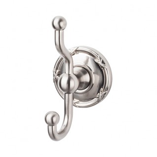Top Knobs ED2BSNE Edwardian Ribbon Double Towel or Robe Hook Brushed Satin Nickel