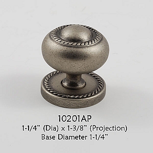 Residential Essentials 10201 Cabinet Knob in Aged Pewter
