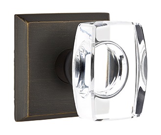 Emtek Windsor Crystal Knob with Sandcast Style 6 Rosette