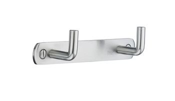 Beslagsboden Profile Steel Double 90 Degree Hook Rack - Brushed Stainless Steel