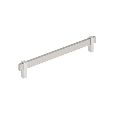 Amerock Mulino 8-13/16 Inch cc Cabinet Pull Satin Nickel/Polished Chrome