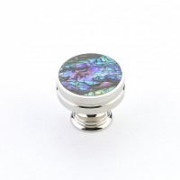 Schaub Imperial Shell 1 3/8 inch Diameter Round Knob in Polished Nickel