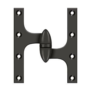 Deltana 6 Inch x 5 Inch Olive Knuckle Left Hand Hinge, Oil Rubbed Bronze