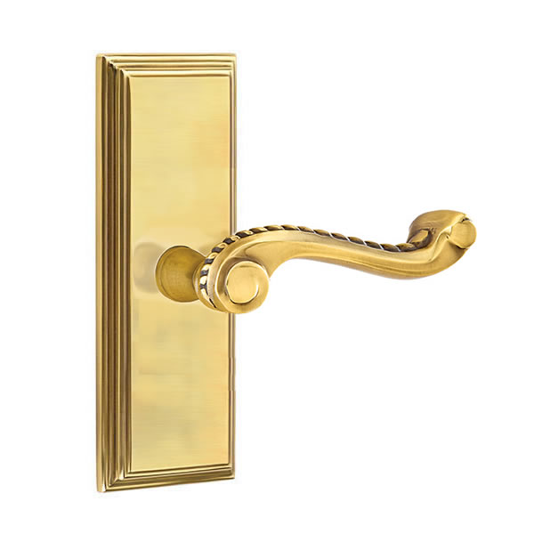 Emtek Rope Lever with 7 Inch Wilshire Sideplate