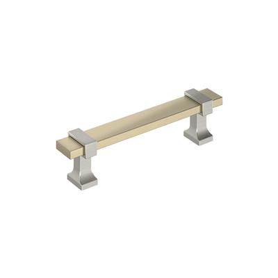 Amerock Overton 3-3/4 Inch Cabinet Pull Golden Champagne/Satin Nickel