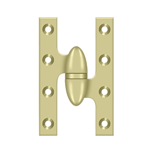Deltana 5 Inch x 3 1/4 Inch Right Hand, Olive Knuckle Hinge, Unlacquered Brass