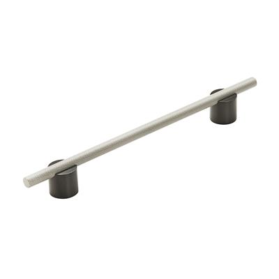 Amerock Transcendent 7-9/16 Inch Cabinet Pull Matte Black/Silver Champagne