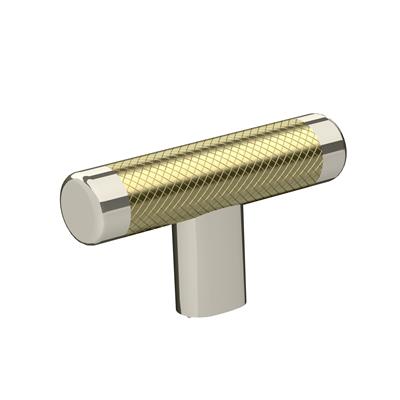 Amerock Esquire 2-5/8 Inch cc Cabinet Knob Polished Nickel/Golden Champagne