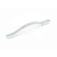 Schaub Skyevale 128/160 mm CC Cabinet Pull in Polished Chrome with Crystals