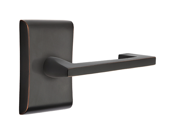 Emtek Argos Lever Handle with Modern Neos Rosette