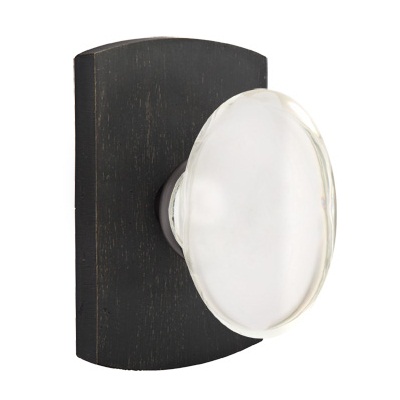 Emtek Sandcast Hampton Door Knob with Style 4 Rosette