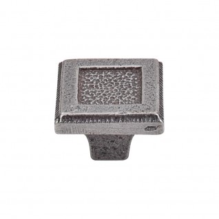 Top Knobs M1820 Britannia Collection Square Inset Knob 1 5/16 Inch Cast Iron