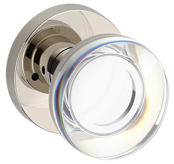 Baldwin Reserve Series Contemporary Crystal Knob with Contemporary Round Rosette