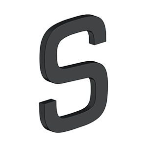 4 Inch Letter S, E Series With Risers, Stainless Steel