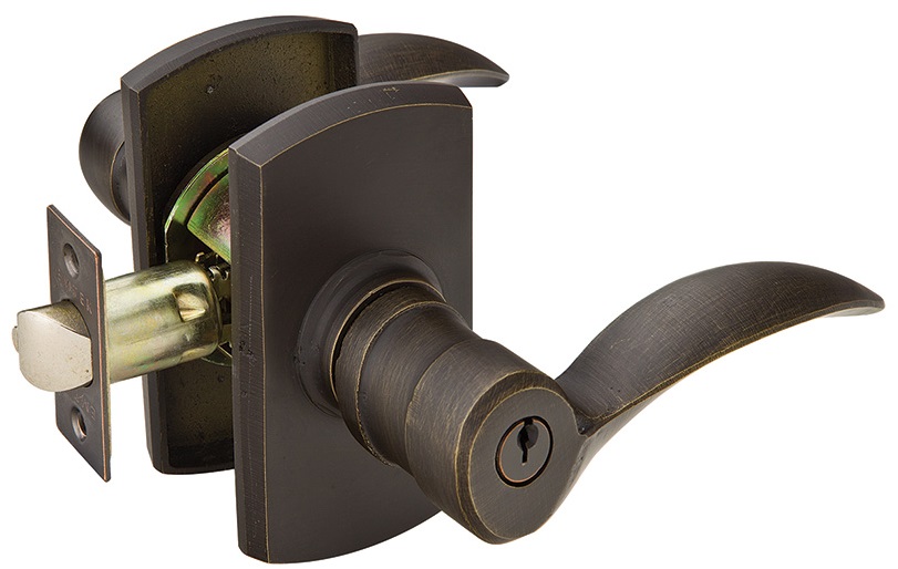 Emtek Sandcast Bronze Durango Keyed Lever with #4 Rosette