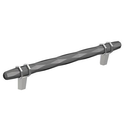 Amerock London 6-5/16 Inch cc Cabinet Pull Black Chrome/Polished Chrome