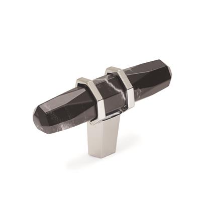 Amerock Carrione 2-1/2 Inch Cabinet Knob Marble Black/Polished Nickel
