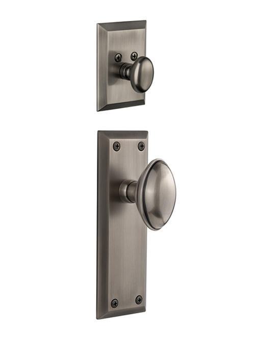 Grandeur Fifth Avenue Handleset with Eden Prairie Knob - (Interior Half Only, with Deadbolt)