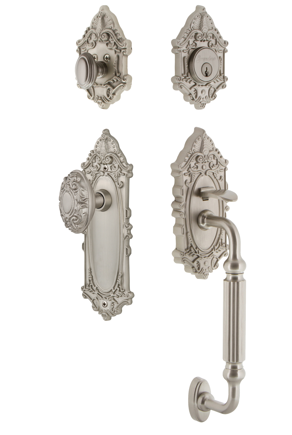 Grandeur Grande Victorian Handleset with F Grip and Grande Victorian Interior Plates