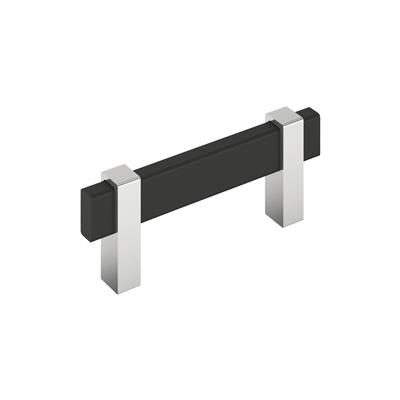 Amerock Mulino 3 Inch cc Cabinet Pull Matte Black/Polished Chrome