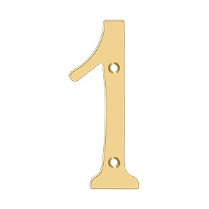 Deltana 6 Inch Numbers, Solid Brass, PVD Polished Brass