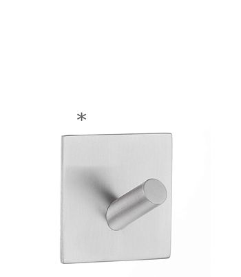 Beslagsboden Design Self-Adhesive Square Base Single Hook - Brushed Stainless Steel